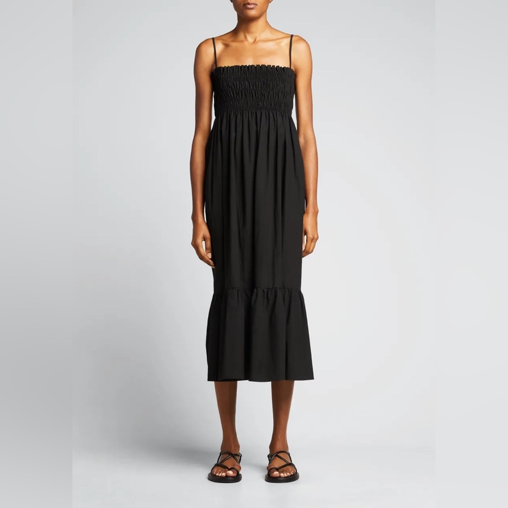 Ciao Lucia Small Umbria Black Smocked Midi Dress - Picture 4 of 10